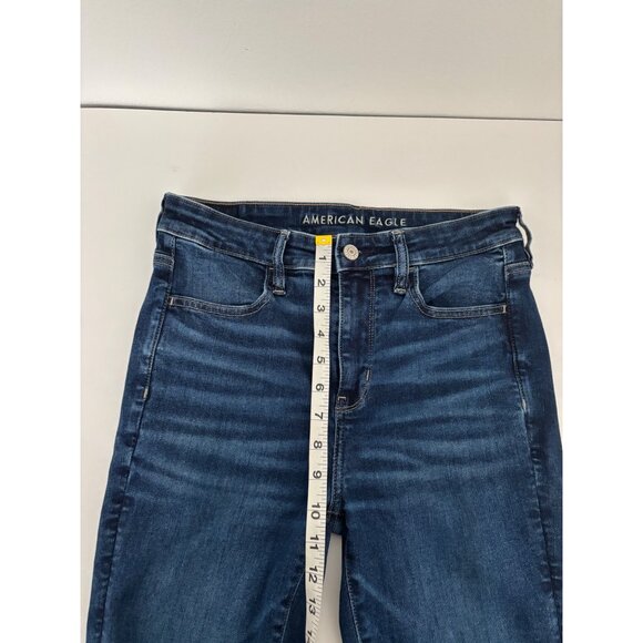 American Eagle Jean 8 High-Waisted Jegging Dark Wash Clean Girl Street Style - Picture 8 of 16